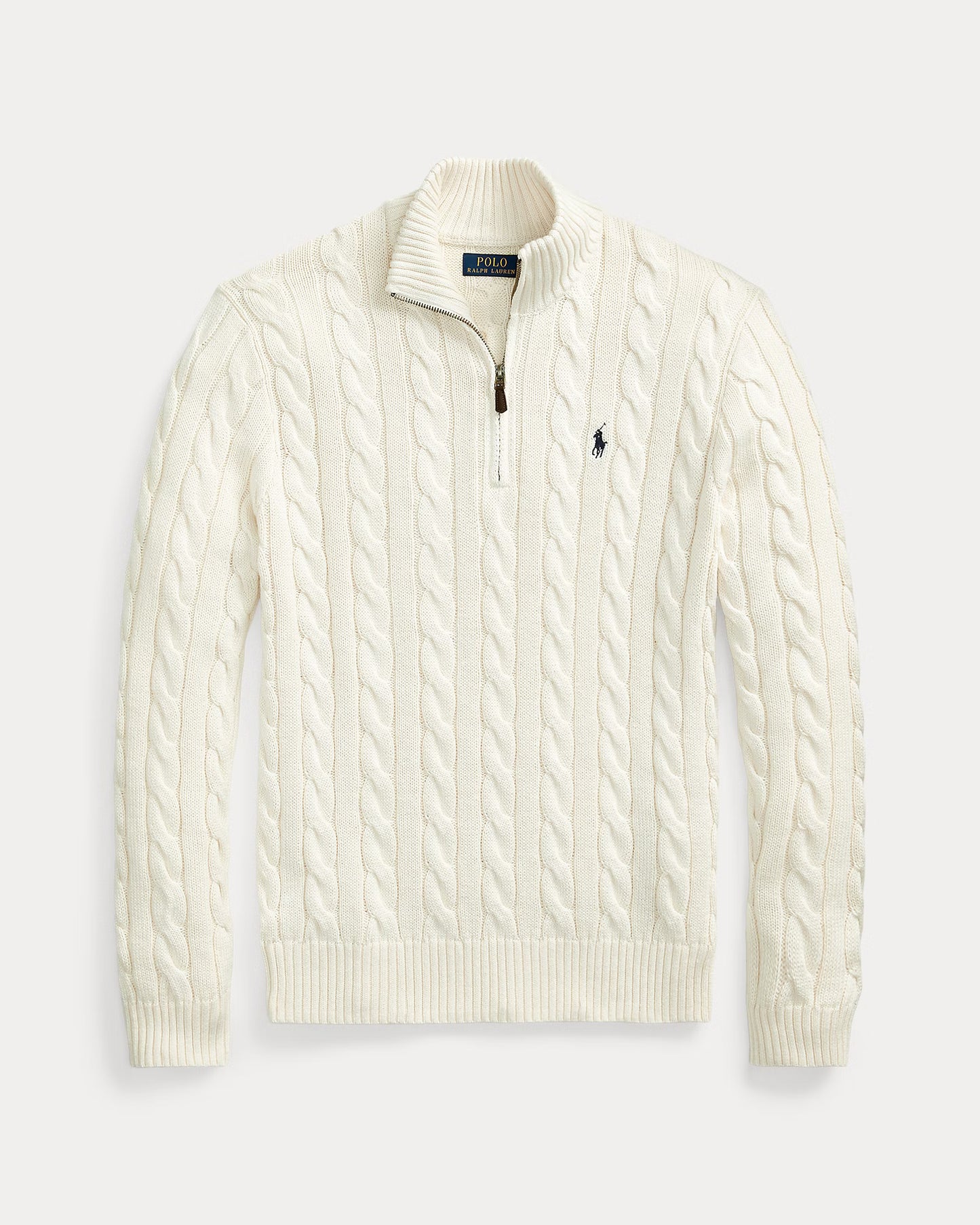 RL Classic Cable Knit Quarter-Zip Cotton Jumper