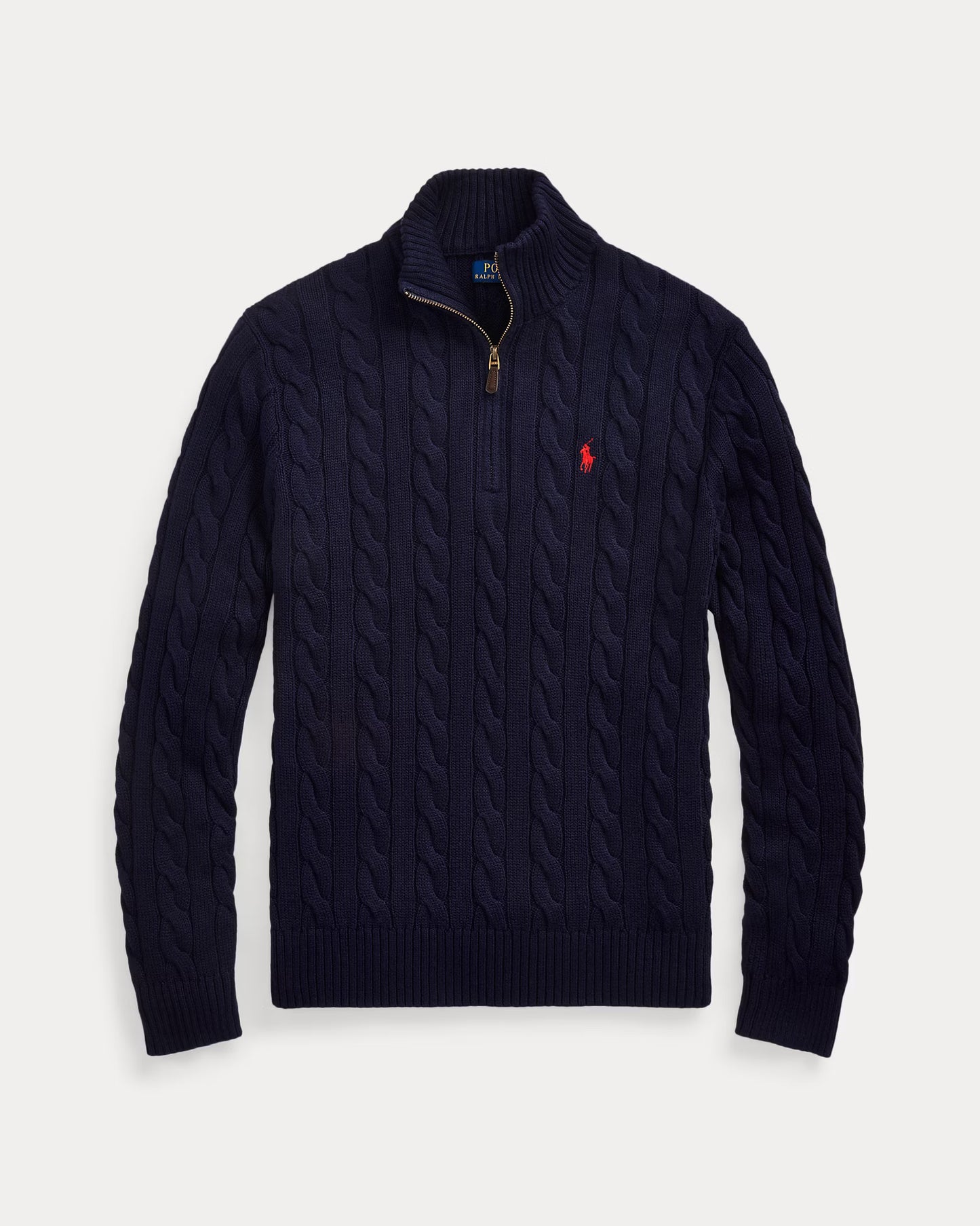 RL Classic Cable Knit Quarter-Zip Cotton Jumper