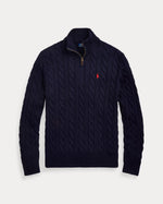 RL Classic Cable Knit Quarter-Zip Cotton Jumper