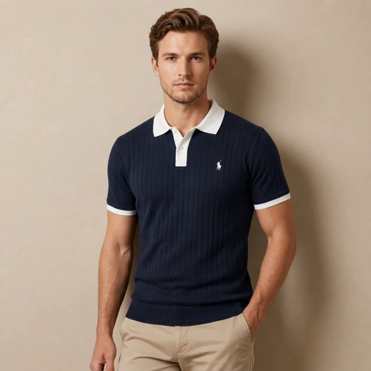 Classic Ribbed Polo Shirt
